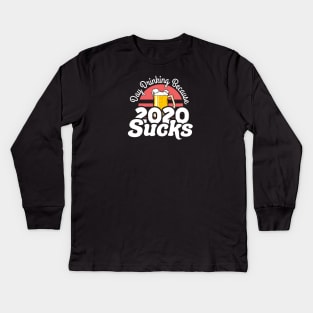 day drinking because 2020 sucks vintage retro aesthetic Kids Long Sleeve T-Shirt